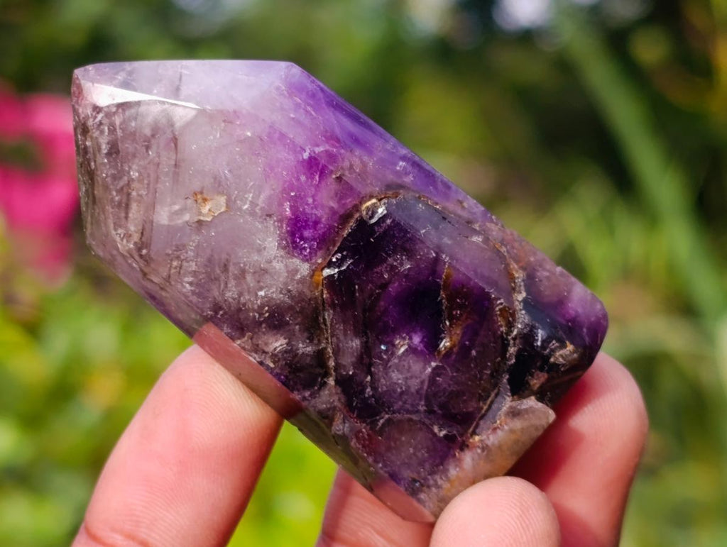 Polished Window Amethyst Crystals x 12 From Akansobe, Madagascar - Toprock Gemstones and Minerals 