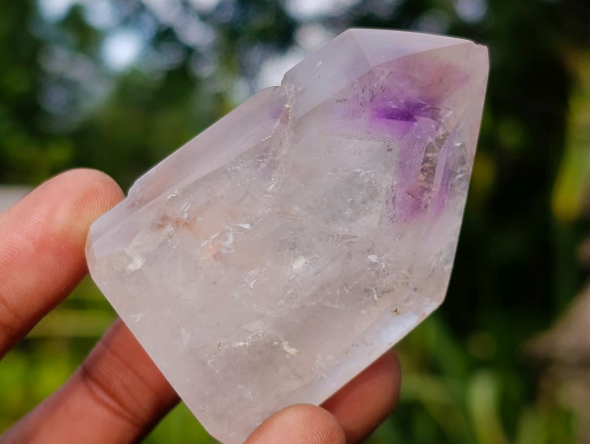 Polished Window Amethyst Crystals x 12 From Akansobe, Madagascar - Toprock Gemstones and Minerals 