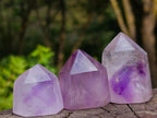 Polished Window Amethyst Crystals x 12 From Akansobe, Madagascar - Toprock Gemstones and Minerals 