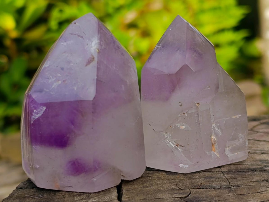 Polished Window Amethyst Crystals x 12 From Akansobe, Madagascar - Toprock Gemstones and Minerals 