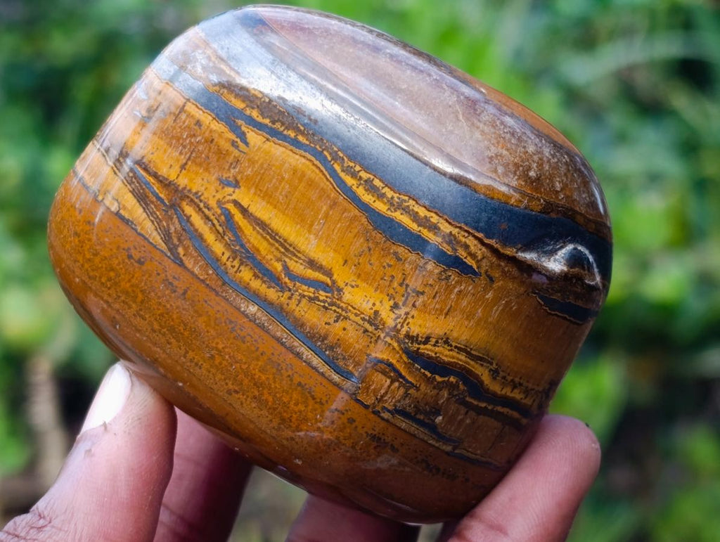 Polished Golden Tigers Eye Tumbled Free Forms x 5 From Prieska, South Africa - Toprock Gemstones and Minerals 