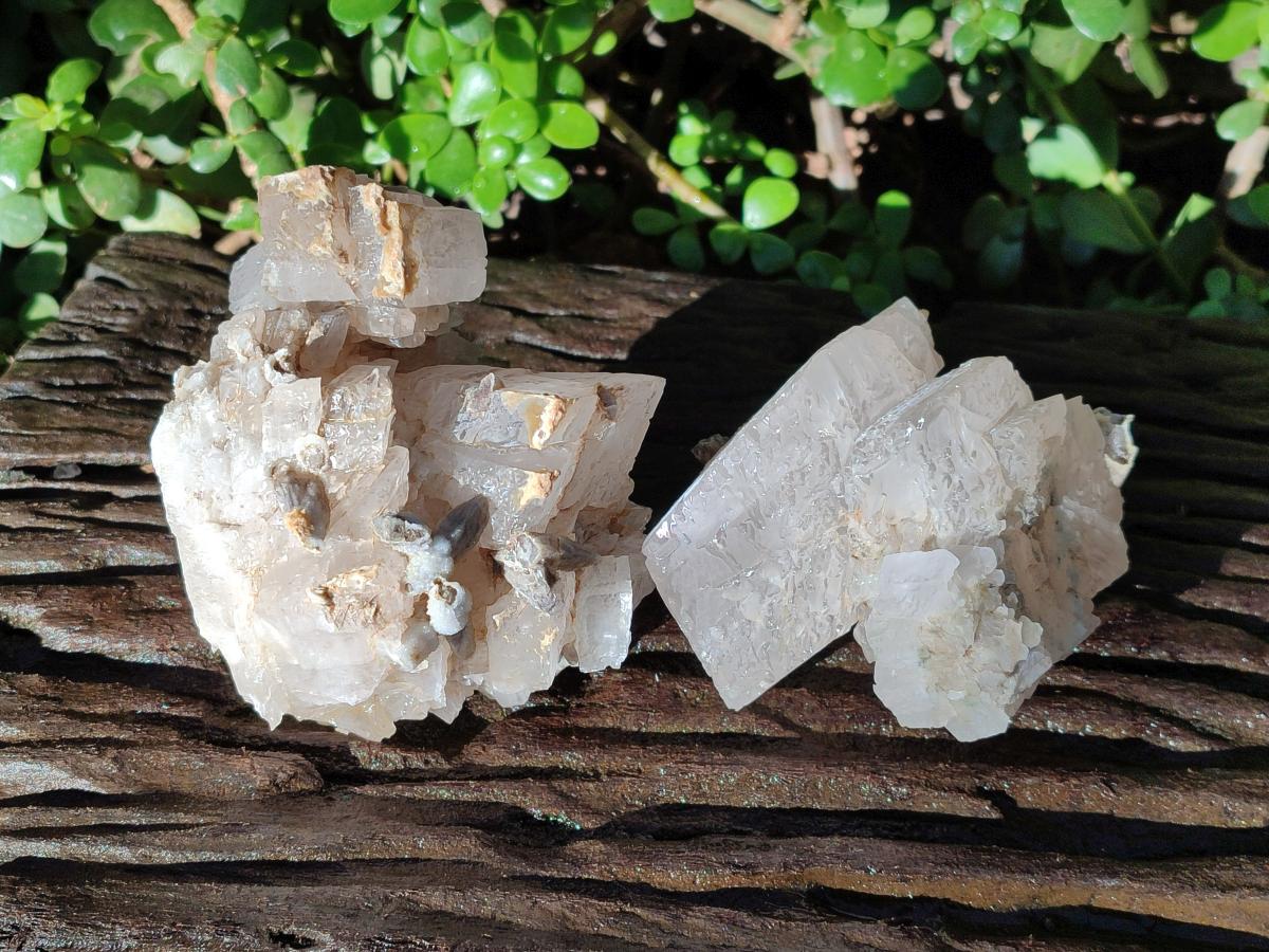 Natural Stacked Rhombohedral Calcite Specimens x 2 From Albert's Mountain, Lesotho - Toprock Gemstones and Minerals 