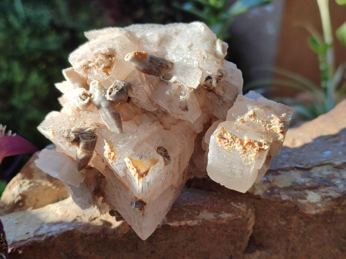 Natural Stacked Rhombohedral Calcite Specimens x 2 From Albert's Mountain, Lesotho - Toprock Gemstones and Minerals 