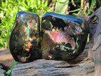 Polished Labradorite Standing Display Pieces x 2 From Madagascar - Toprock Gemstones and Minerals 