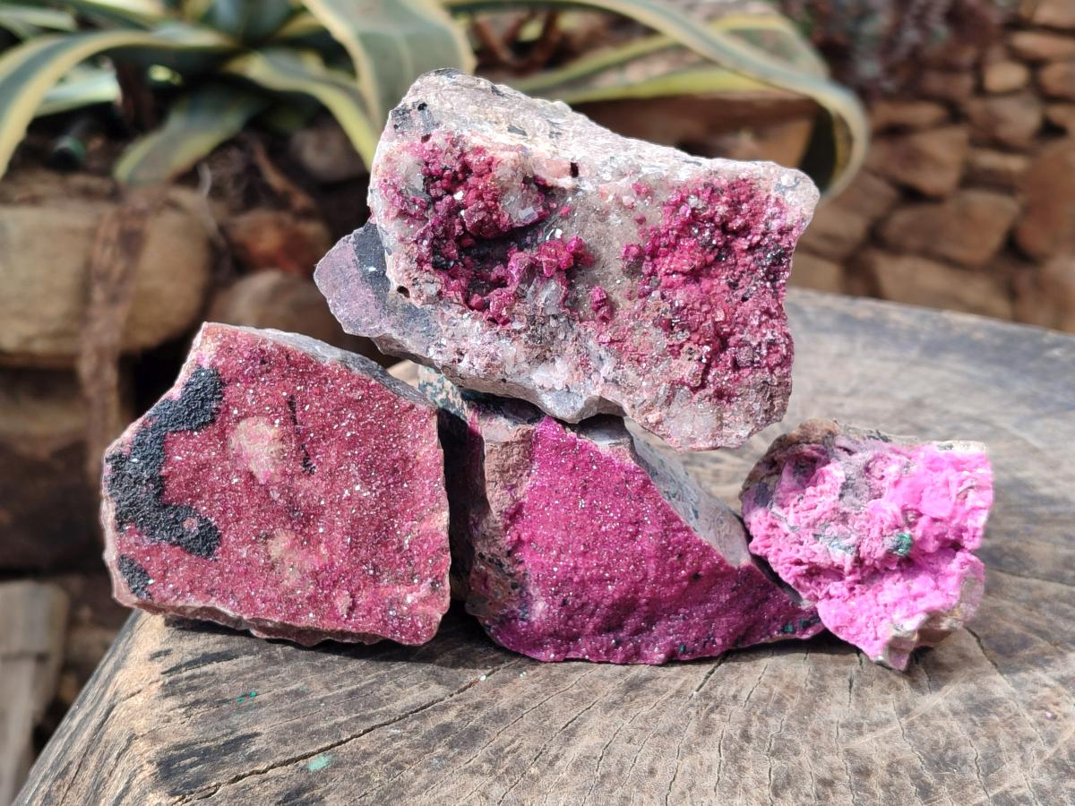 Natural Salrose Cobaltoan Dolomite Specimens x 4 From Kakanda, Congo - Toprock Gemstones and Minerals 