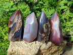 Polished Strawberry Agate Display Crystal Points x 4 From Mozambique - Toprock Gemstones and Minerals 