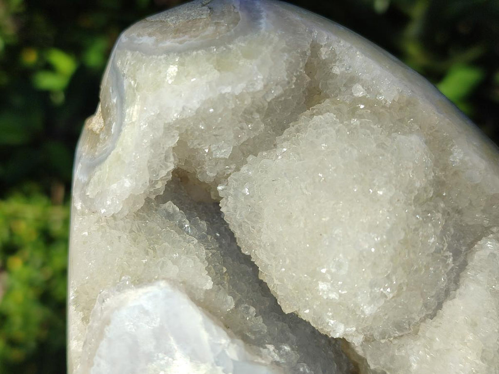 Polished Large Blue Lace Agate Standing Display Piece x 1 From Nsanje, Malawi - Toprock Gemstones and Minerals 