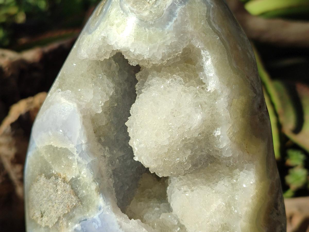 Polished Large Blue Lace Agate Standing Display Piece x 1 From Nsanje, Malawi - Toprock Gemstones and Minerals 