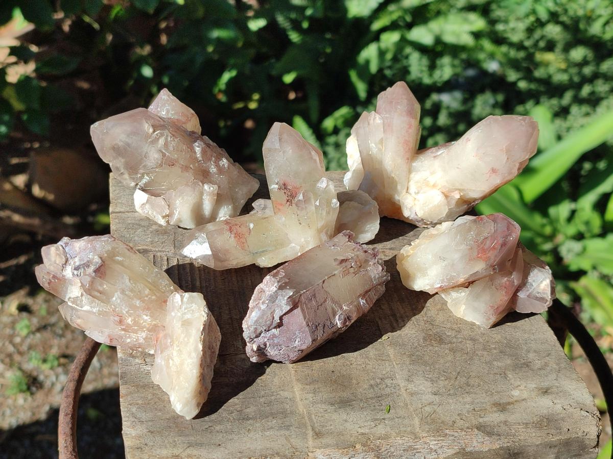 Natural Red Hematoid Quartz Crystal Clusters x 12 From Karoi, Zimbabwe - Toprock Gemstones and Minerals 