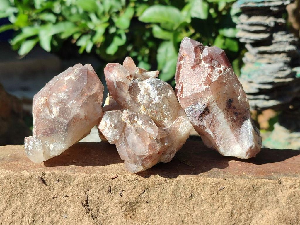 Natural Red Hematoid Quartz Crystal Clusters x 12 From Karoi, Zimbabwe - Toprock Gemstones and Minerals 
