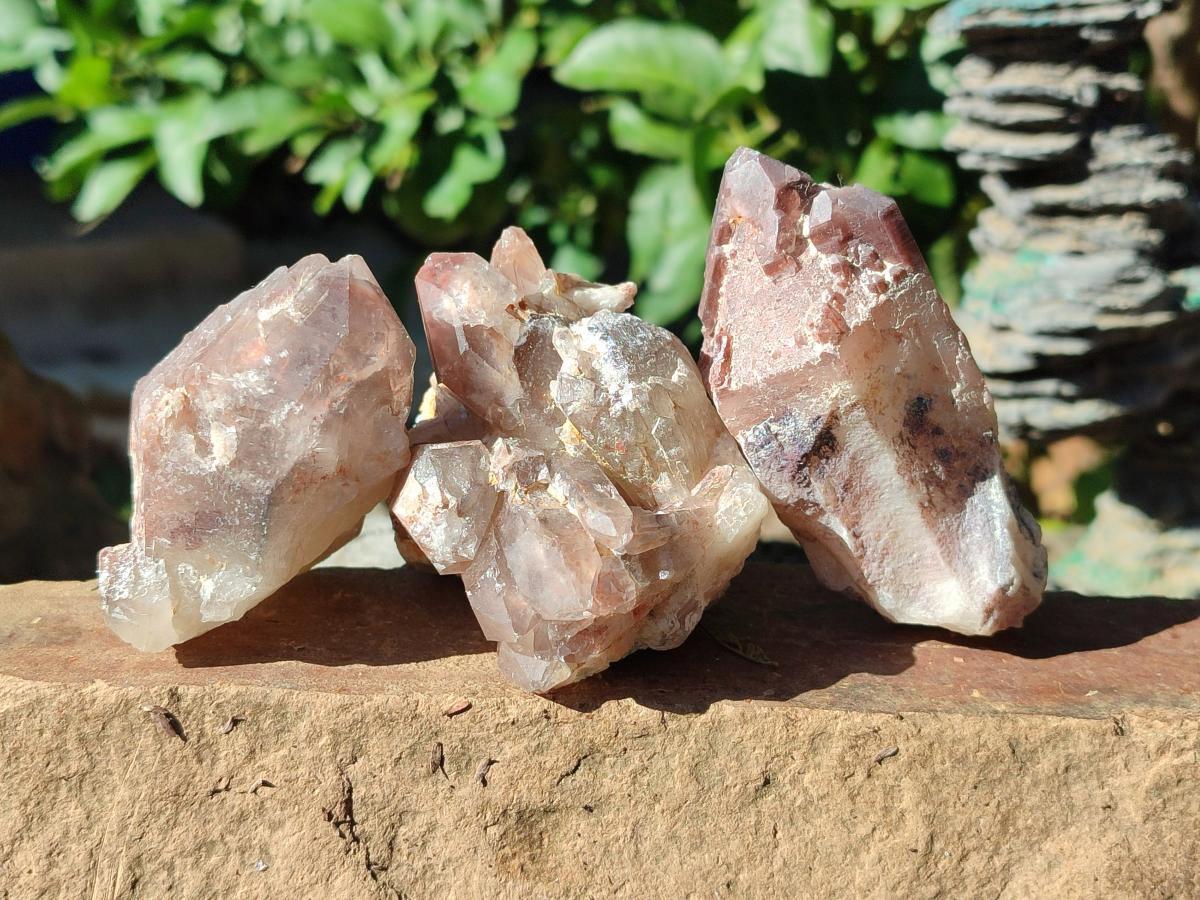 Natural Red Hematoid Quartz Crystal Clusters x 12 From Karoi, Zimbabwe - Toprock Gemstones and Minerals 
