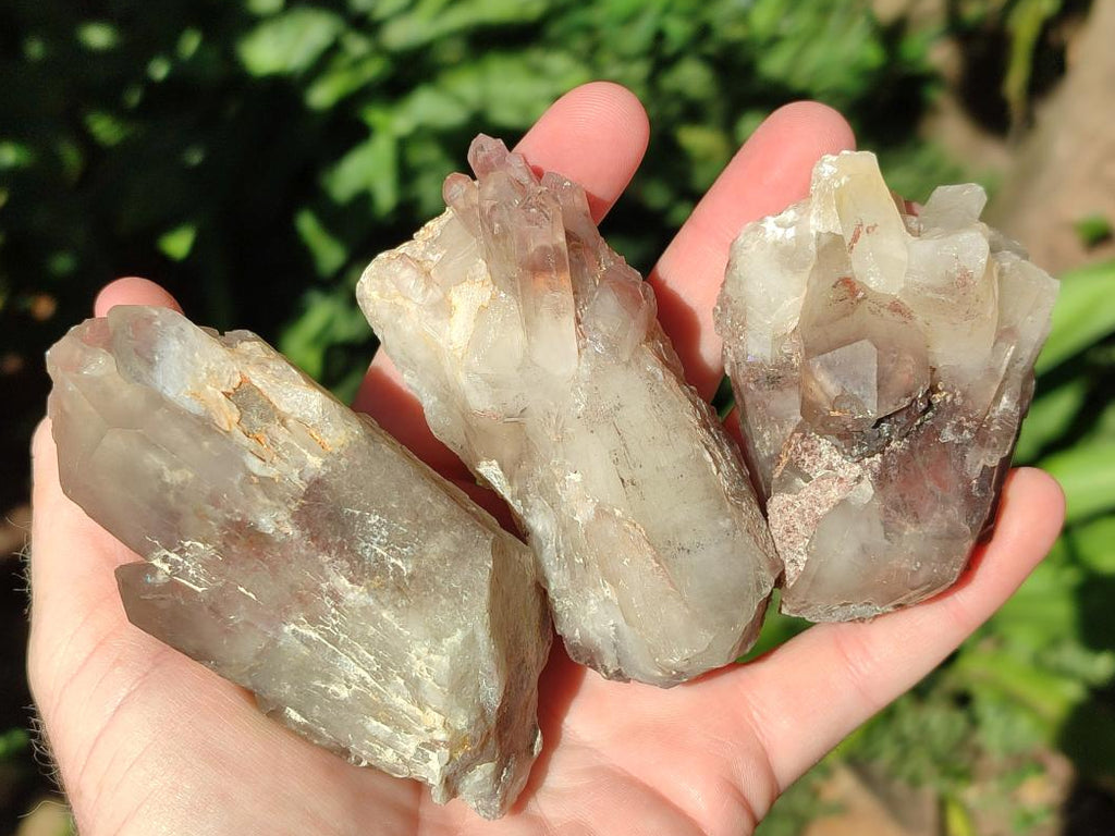 Natural Red Hematoid Quartz Crystal Clusters x 12 From Karoi, Zimbabwe - Toprock Gemstones and Minerals 