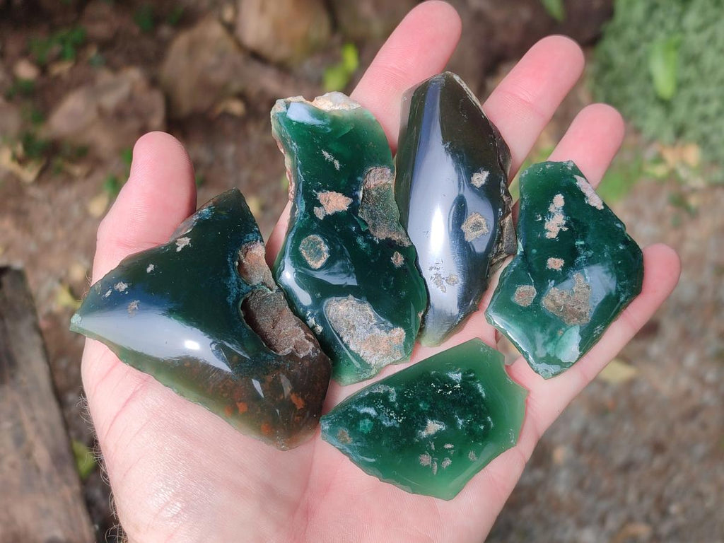 Polished On One Side Mtorolite Chrysoprase Plates x 35 From Mutorashanga, Zimbabwe - Toprock Gemstones and Minerals 