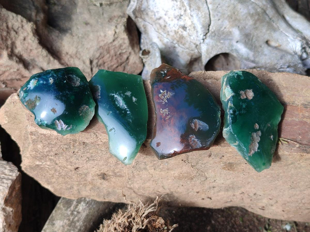 Polished On One Side Mtorolite Chrysoprase Plates x 35 From Mutorashanga, Zimbabwe - Toprock Gemstones and Minerals 