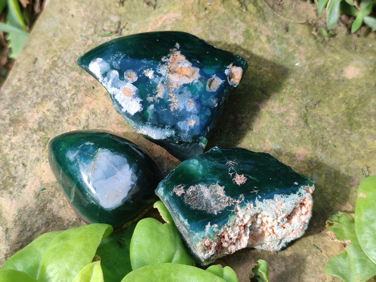 Polished On One Side Mtorolite Chrysoprase Plates x 35 From Mutorashanga, Zimbabwe - Toprock Gemstones and Minerals 