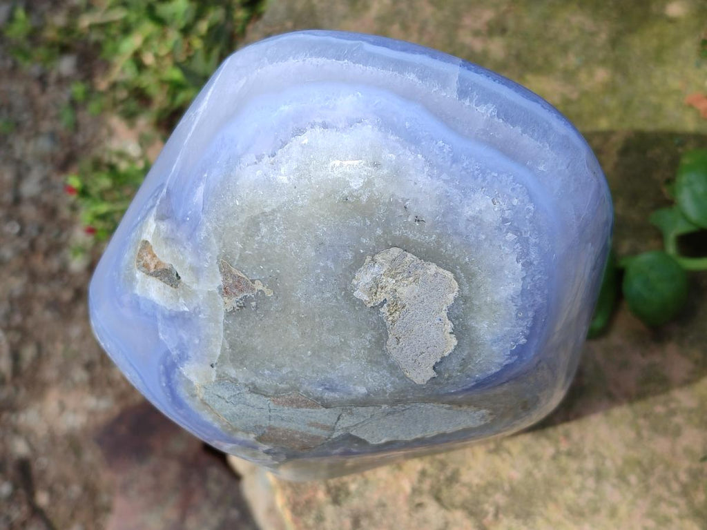 Polished Large Blue Lace Agate Standing Display Piece x 1 From Nsanje, Malawi - Toprock Gemstones and Minerals 