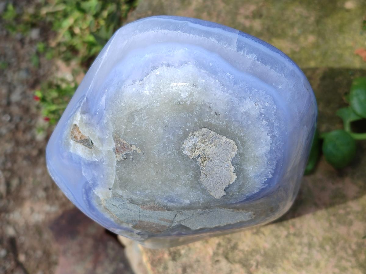 Polished Large Blue Lace Agate Standing Display Piece x 1 From Nsanje, Malawi - Toprock Gemstones and Minerals 