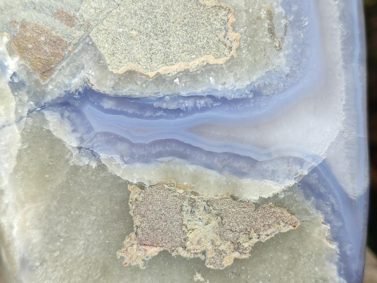 Polished Large Blue Lace Agate Standing Display Piece x 1 From Nsanje, Malawi - Toprock Gemstones and Minerals 