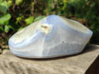 Polished Large Blue Lace Agate Standing Display Piece x 1 From Nsanje, Malawi - Toprock Gemstones and Minerals 