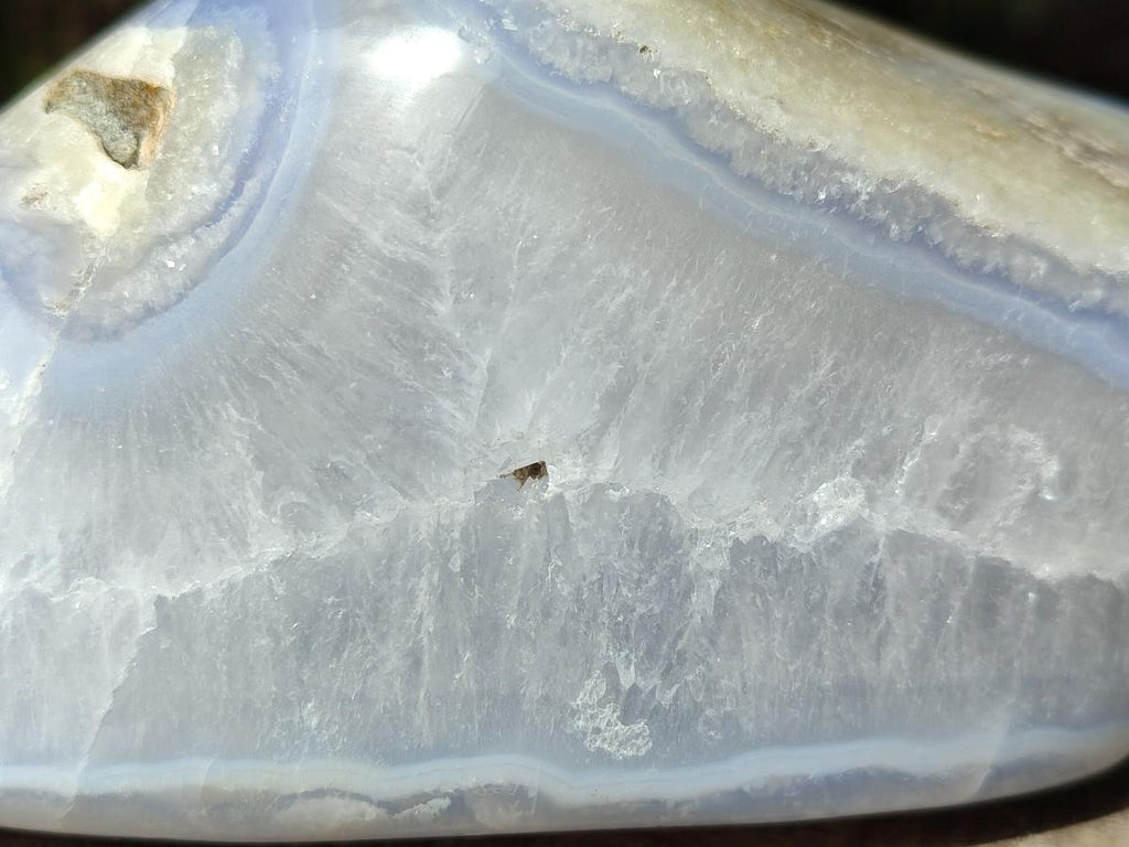 Polished Large Blue Lace Agate Standing Display Piece x 1 From Nsanje, Malawi - Toprock Gemstones and Minerals 
