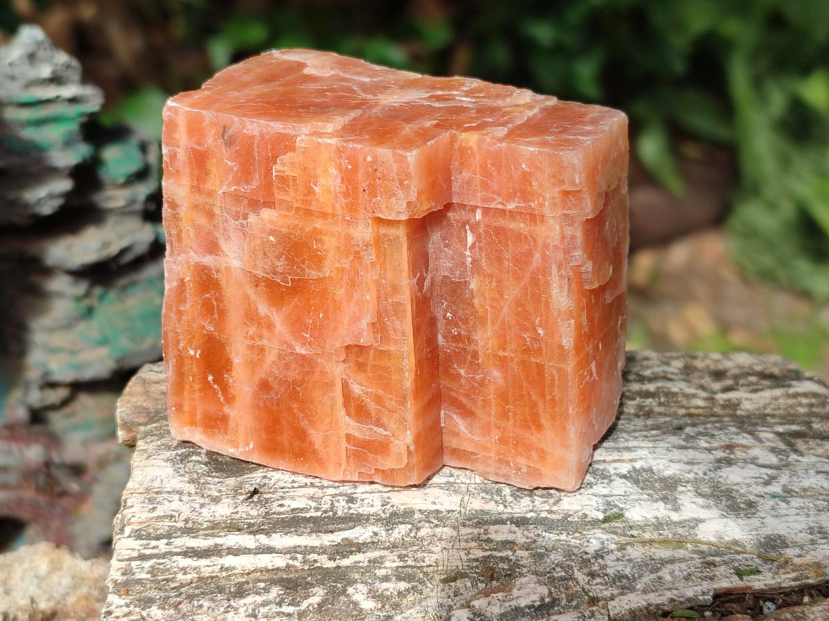 Natural Rhombohedral Sunset Orange Calcite Specimens x 6 From Spitzkop, Namibia - Toprock Gemstones and Minerals 
