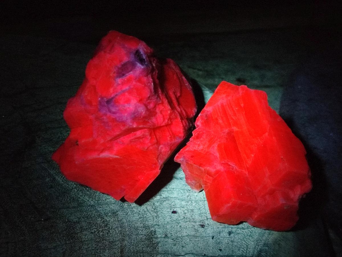 Natural Rhombohedral Sunset Orange Calcite Specimens x 6 From Spitzkop, Namibia - Toprock Gemstones and Minerals 