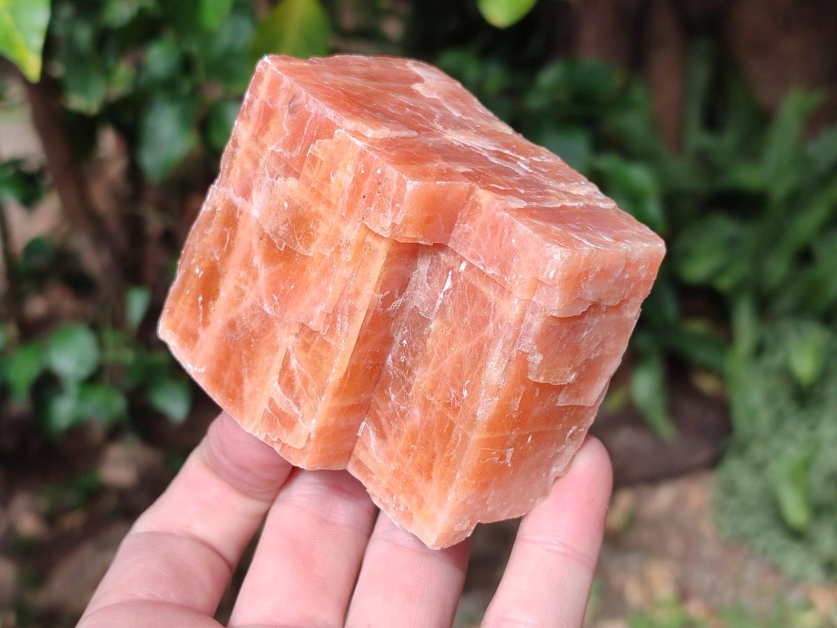 Natural Rhombohedral Sunset Orange Calcite Specimens x 6 From Spitzkop, Namibia - Toprock Gemstones and Minerals 