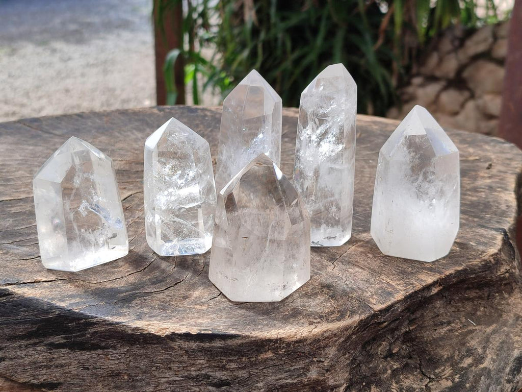 Polished Clear Quartz Display Crystals x 6 From Madagascar - Toprock Gemstones and Minerals 