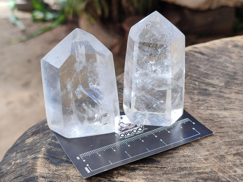 Polished Clear Quartz Display Crystals x 6 From Madagascar - Toprock Gemstones and Minerals 
