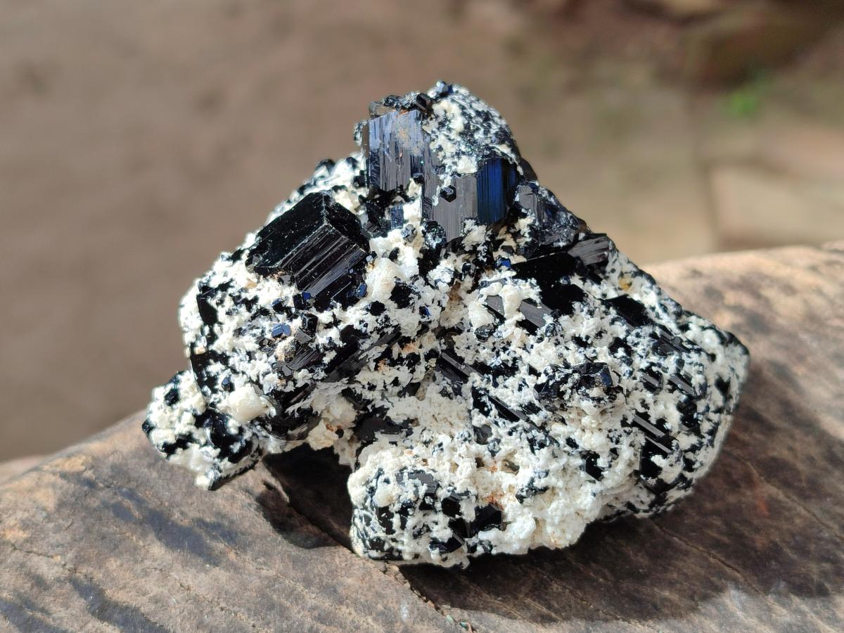 Natural Schorl Black Tourmaline with Associated Minerals x 6 From Erongo, Namibia - Toprock Gemstones and Minerals 