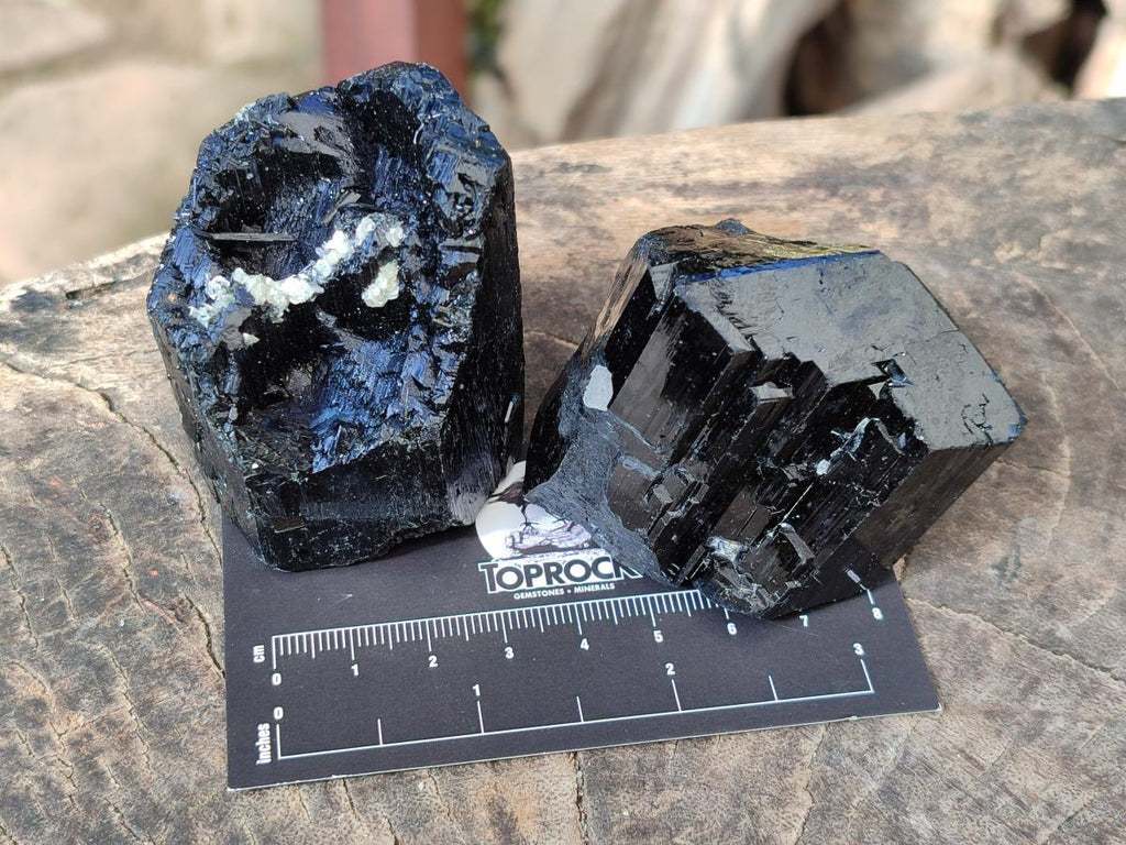 Natural Schorl Black Tourmaline with Associated Minerals x 6 From Erongo, Namibia - Toprock Gemstones and Minerals 