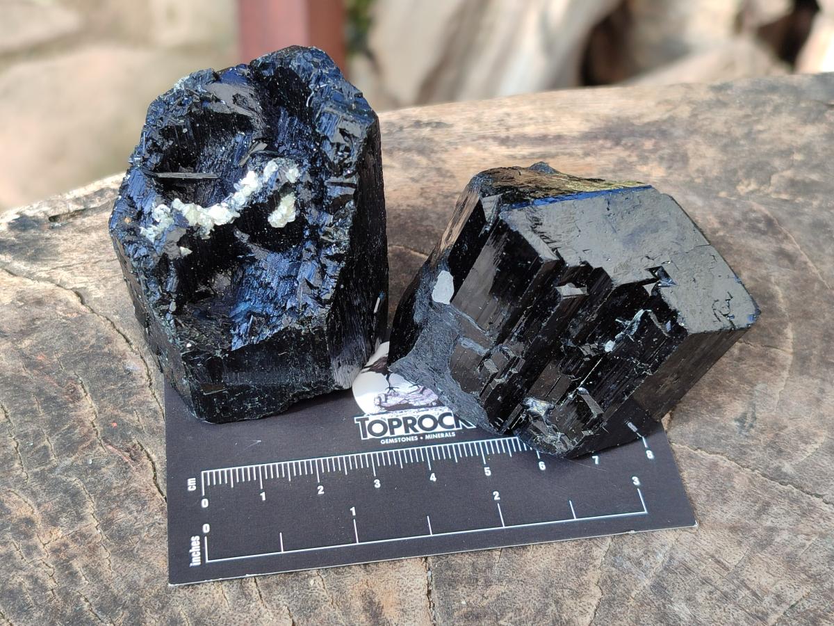 Natural Schorl Black Tourmaline with Associated Minerals x 6 From Erongo, Namibia - Toprock Gemstones and Minerals 