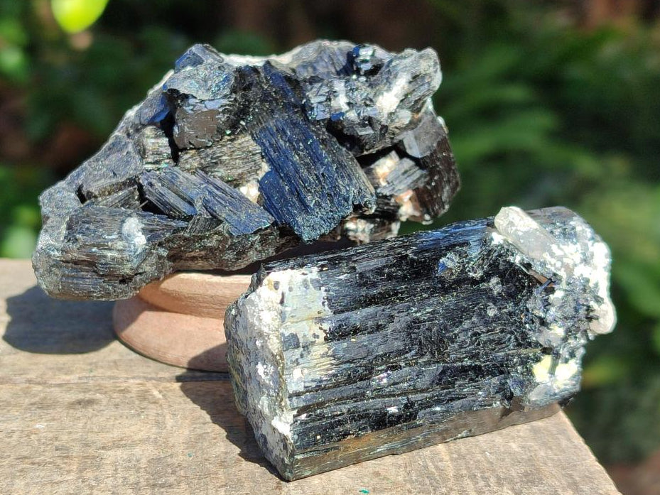 Natural Schorl Black Tourmaline with Associated Minerals x 6 From Erongo, Namibia - Toprock Gemstones and Minerals 
