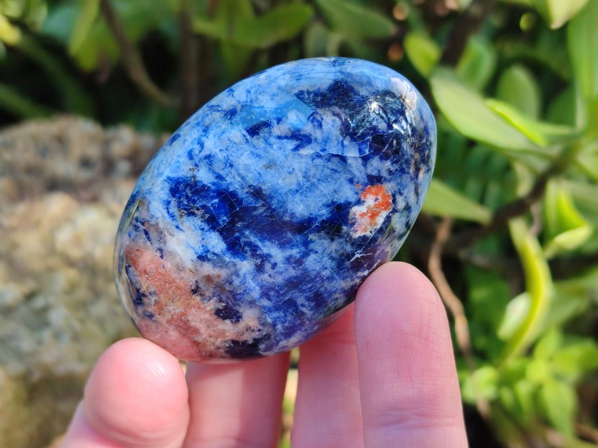 Polished Sodalite Palm Stones x 20 From Kunene River, Namibia - Toprock Gemstones and Minerals 
