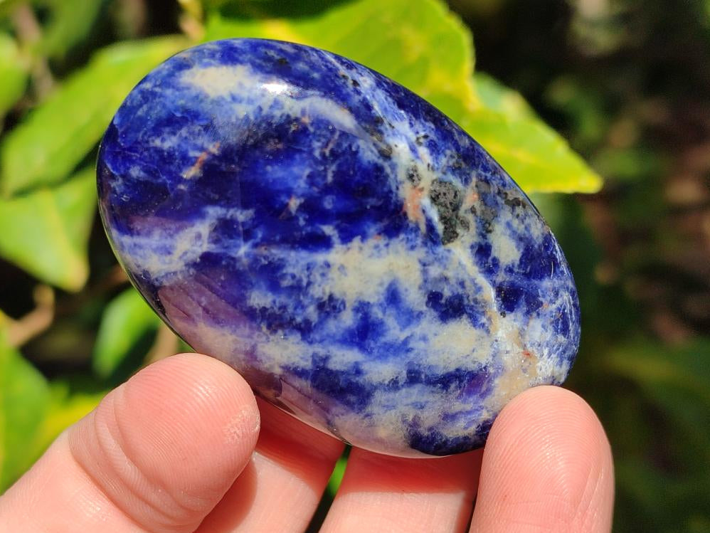 Polished Sodalite Palm Stones x 20 From Kunene River, Namibia - Toprock Gemstones and Minerals 