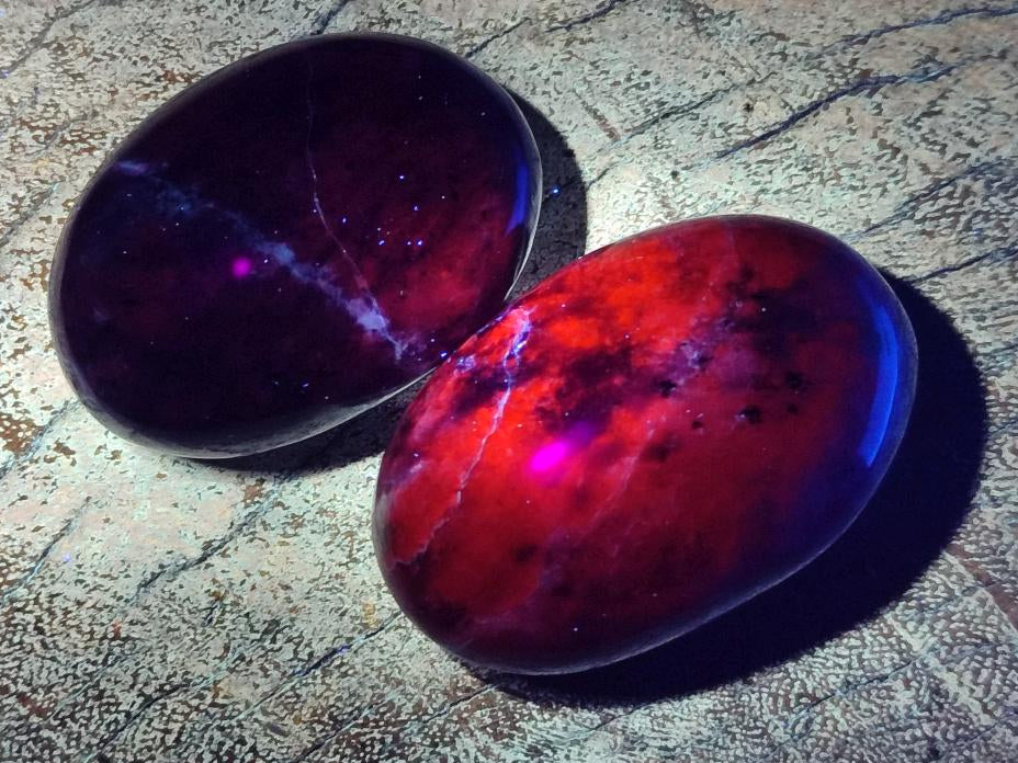 Polished Sodalite Palm Stones x 20 From Kunene River, Namibia - Toprock Gemstones and Minerals 