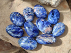 Polished Sodalite Palm Stones x 20 From Kunene River, Namibia - Toprock Gemstones and Minerals 
