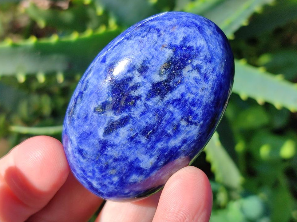 Polished Sodalite Palm Stones x 20 From Kunene River, Namibia - Toprock Gemstones and Minerals 