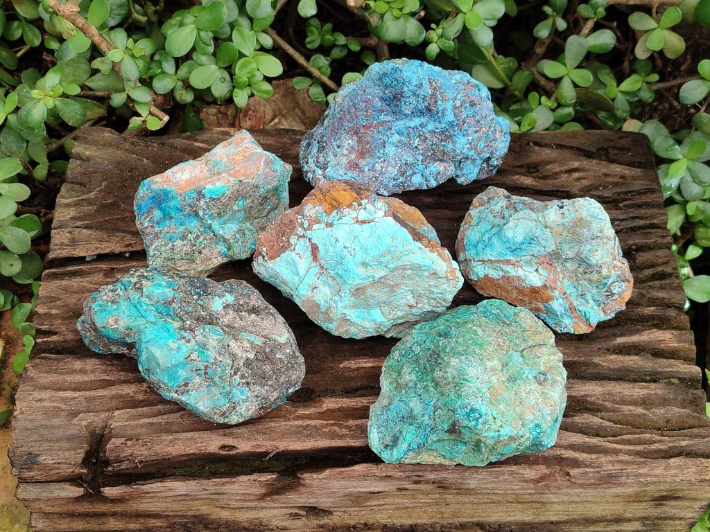 Natural Rough Shattuckite Specimens x 6 From Kaokoveld, Namibia - Toprock Gemstones and Minerals 