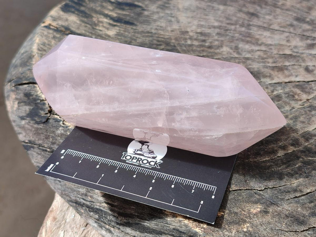Polished Double Terminated Gemmy Rose Quartz Crystals x 6 From Madagascar - Toprock Gemstones and Minerals 