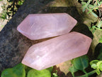 Polished Double Terminated Gemmy Rose Quartz Crystals x 6 From Madagascar - Toprock Gemstones and Minerals 