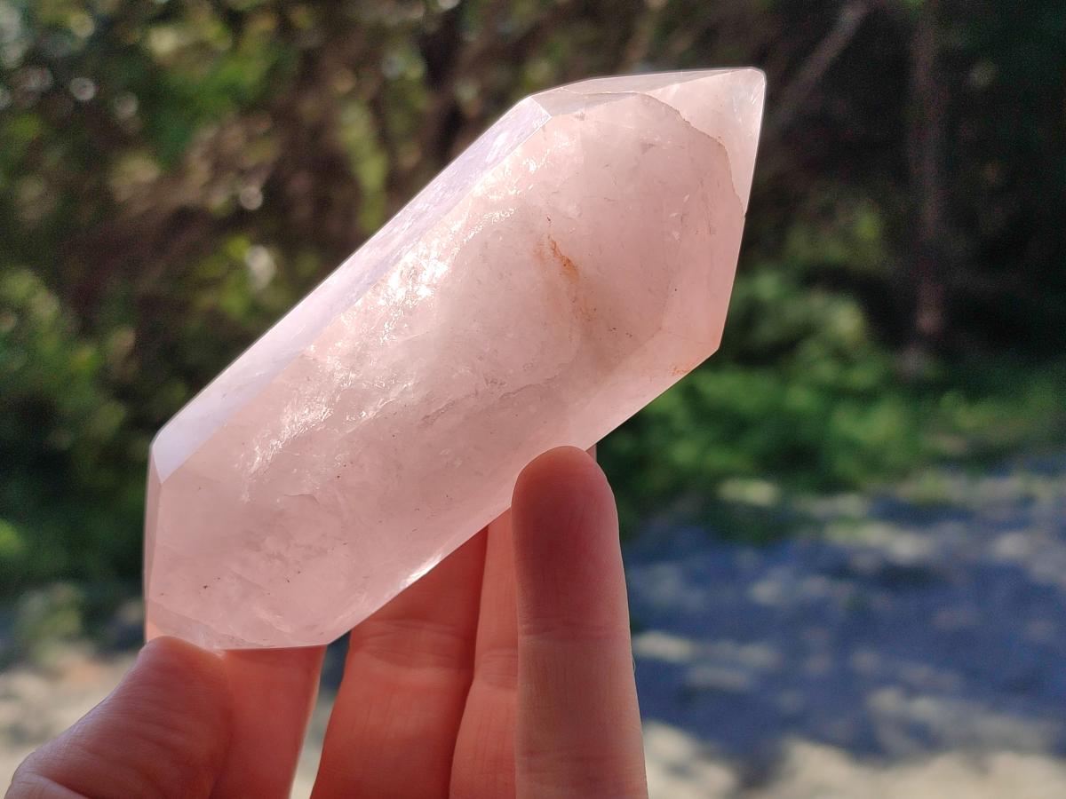 Polished Double Terminated Gemmy Rose Quartz Crystals x 6 From Madagascar - Toprock Gemstones and Minerals 