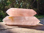 Polished Double Terminated Gemmy Rose Quartz Crystals x 6 From Madagascar - Toprock Gemstones and Minerals 