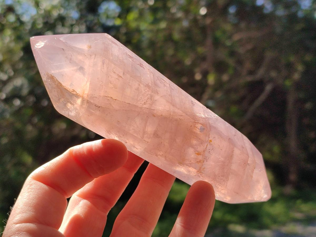 Polished Double Terminated Gemmy Rose Quartz Crystals x 6 From Madagascar - Toprock Gemstones and Minerals 