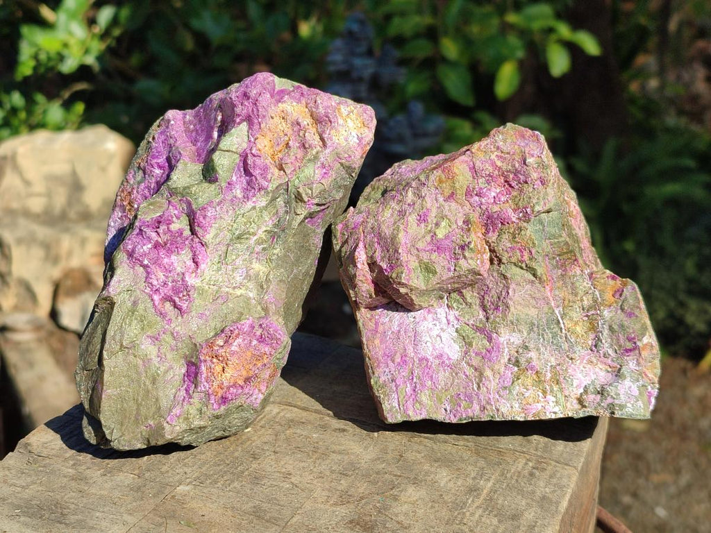Natural Cobbed Stichtite Specimens x 3 From Barberton, South Africa - Toprock Gemstones and Minerals 
