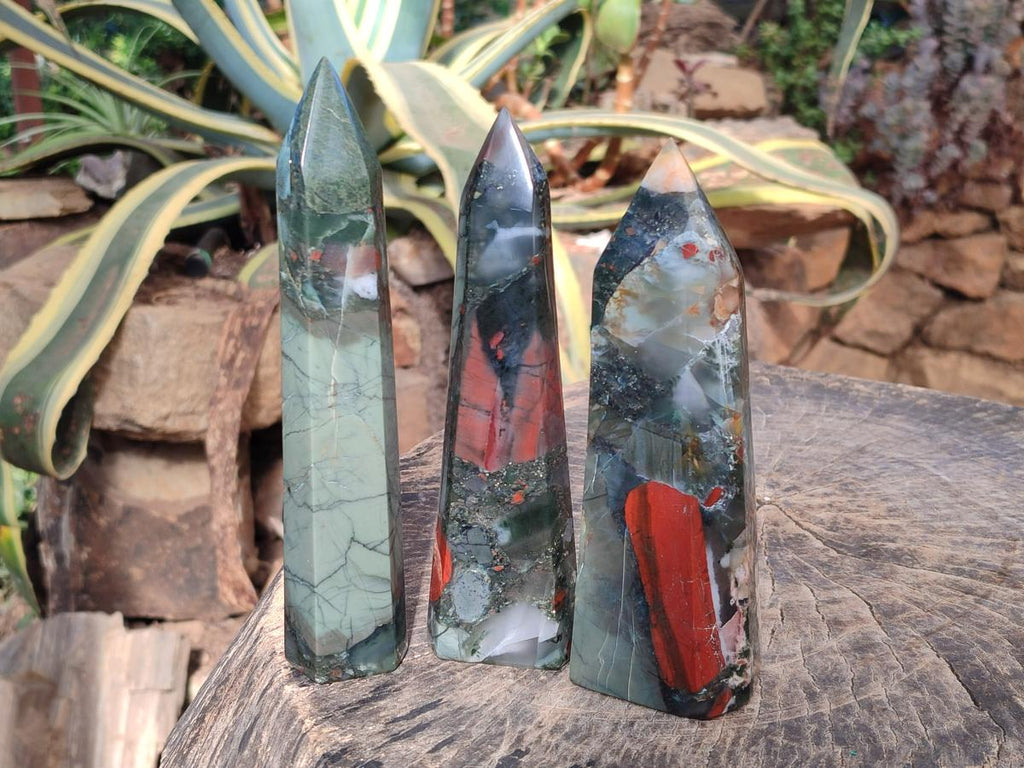 Polished Bloodstone Display Crystals x 3 From Swaziland - Toprock Gemstones and Minerals 