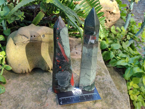 Polished Bloodstone Display Crystals x 3 From Swaziland - Toprock Gemstones and Minerals 