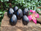 Polished Black Tourmaline Eggs x 6 From Madagascar - Toprock Gemstones and Minerals 