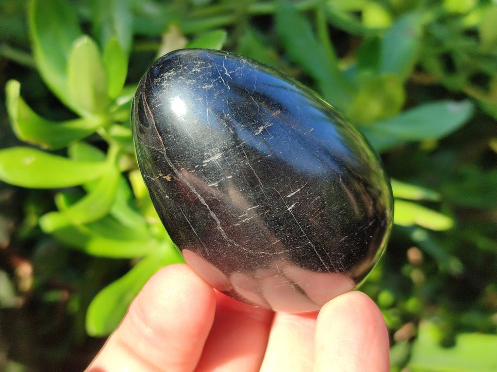 Polished Black Tourmaline Eggs x 6 From Madagascar - Toprock Gemstones and Minerals 