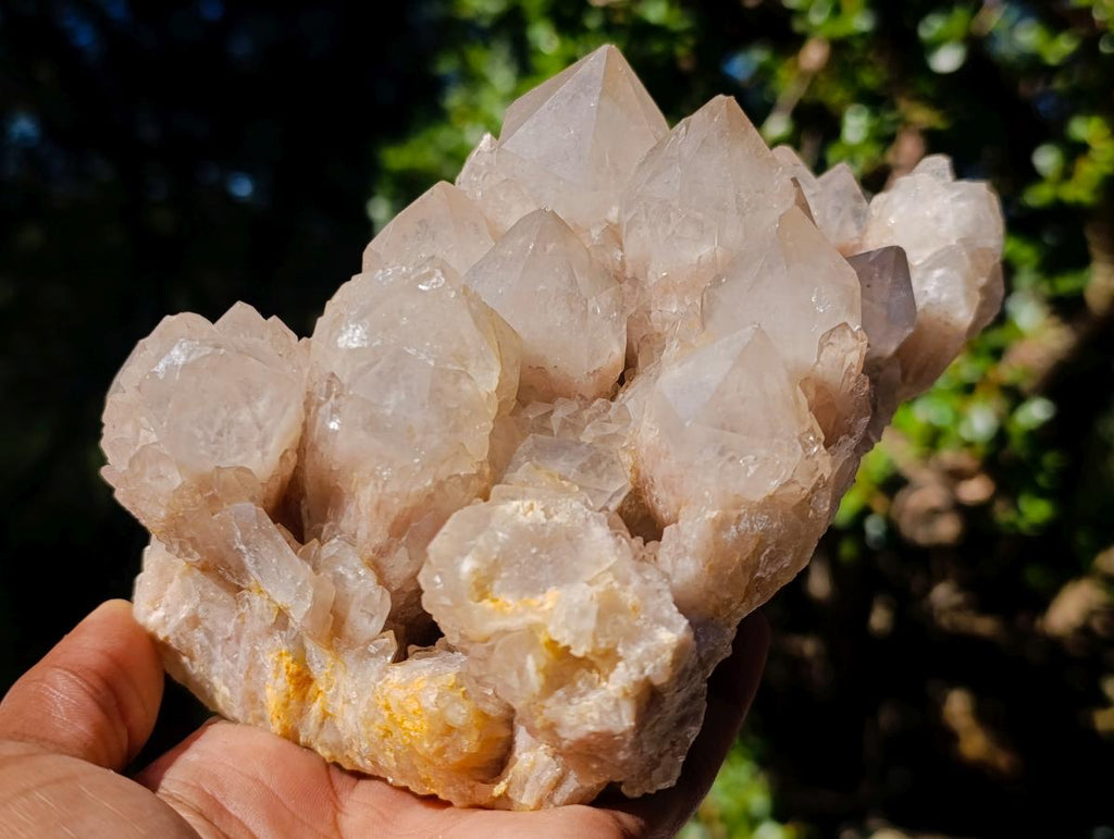 Natural Smokey Phantom Quartz Clusters x 2 From Luena, Congo - Toprock Gemstones and Minerals 
